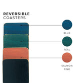 Wooden Tea Coasters Set Of 6, Mango Wood | Reversible Coaster Set - Coasters For Cups Set | Coasters For Glasses - Coasters For Cups | Wood Coaster Set - Square Wood Coaster Set